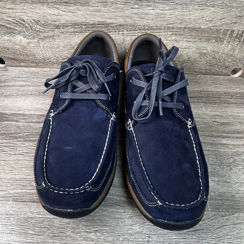 Propet Pomeroy Boat Shoes Mens 15 W(E) Navy Nautical Loafers Orthopedic NEW